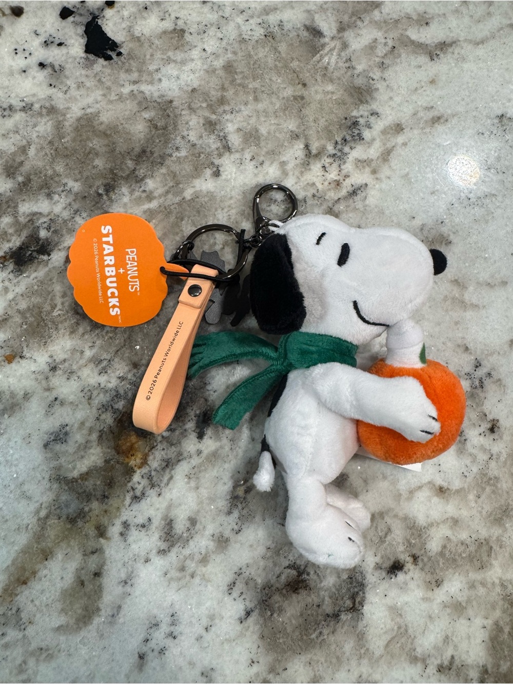 Starbucks x Peanuts Snoopy Pumpkin Plush Bag Charm 2026 NWT